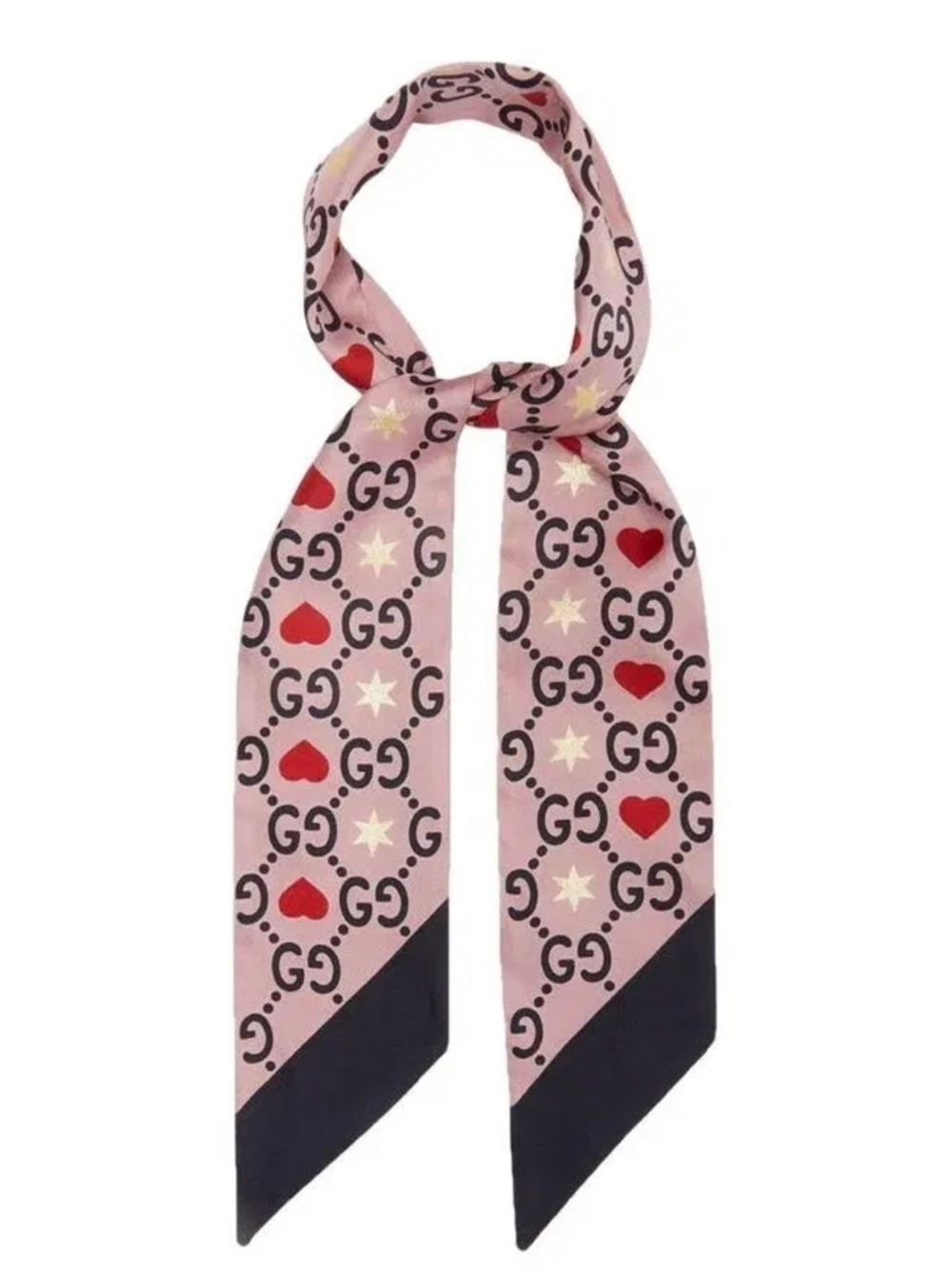 Gucci Silk Twilly / Scarf - GG, Hearts + Stars - in Limited Edition Twilly Box - Picture 6 of 6